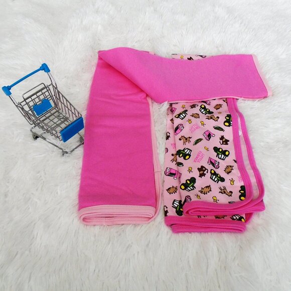 John Deere 2 Piece Baby Girl Pink Blanket Set One Size OS - Picture 4 of 11